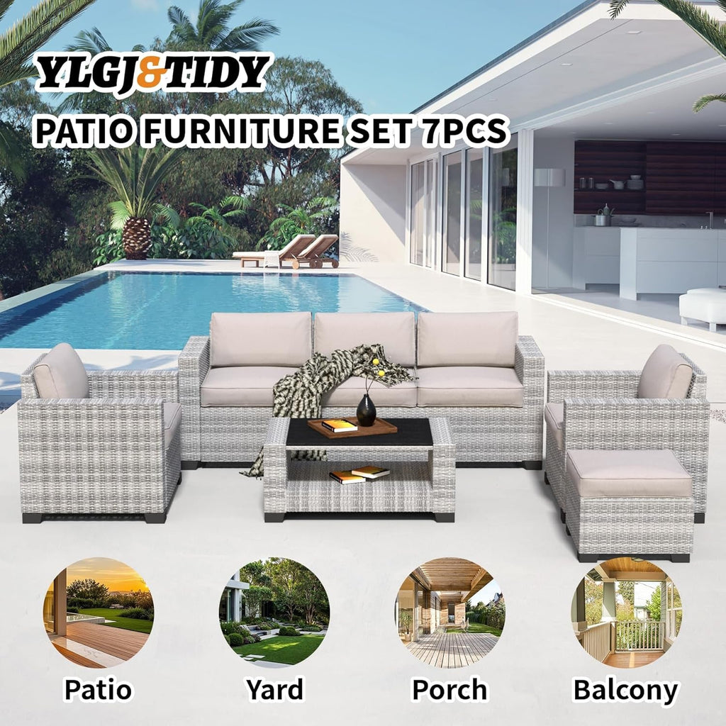 Durable Seven Piece Outdoor Sectional Patio Furniture Set-1
