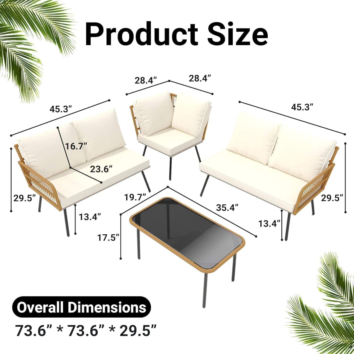 Comfortable Outdoor Sectional Patio Furniture Set for Relaxation-2