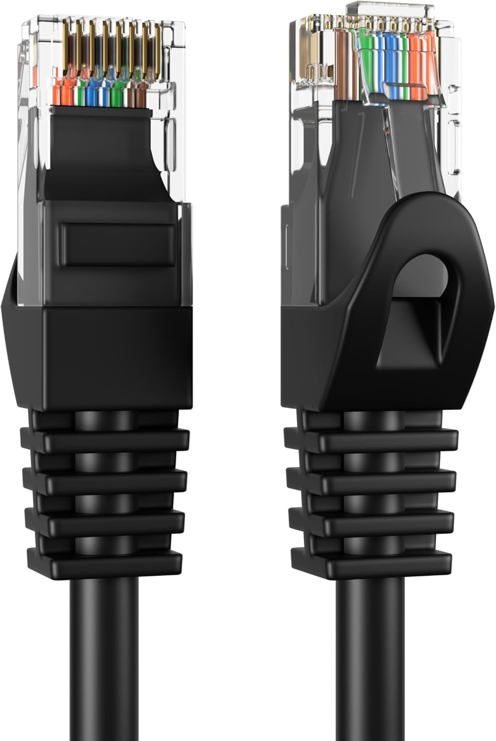 Cat6 50FT Network Ethernet Patch Cable, 550Mhz Internet Wire, Compatible with PC, Laptop, Modem, Router, Tvs, Printer Cord, Consoles for Home and Office, Black