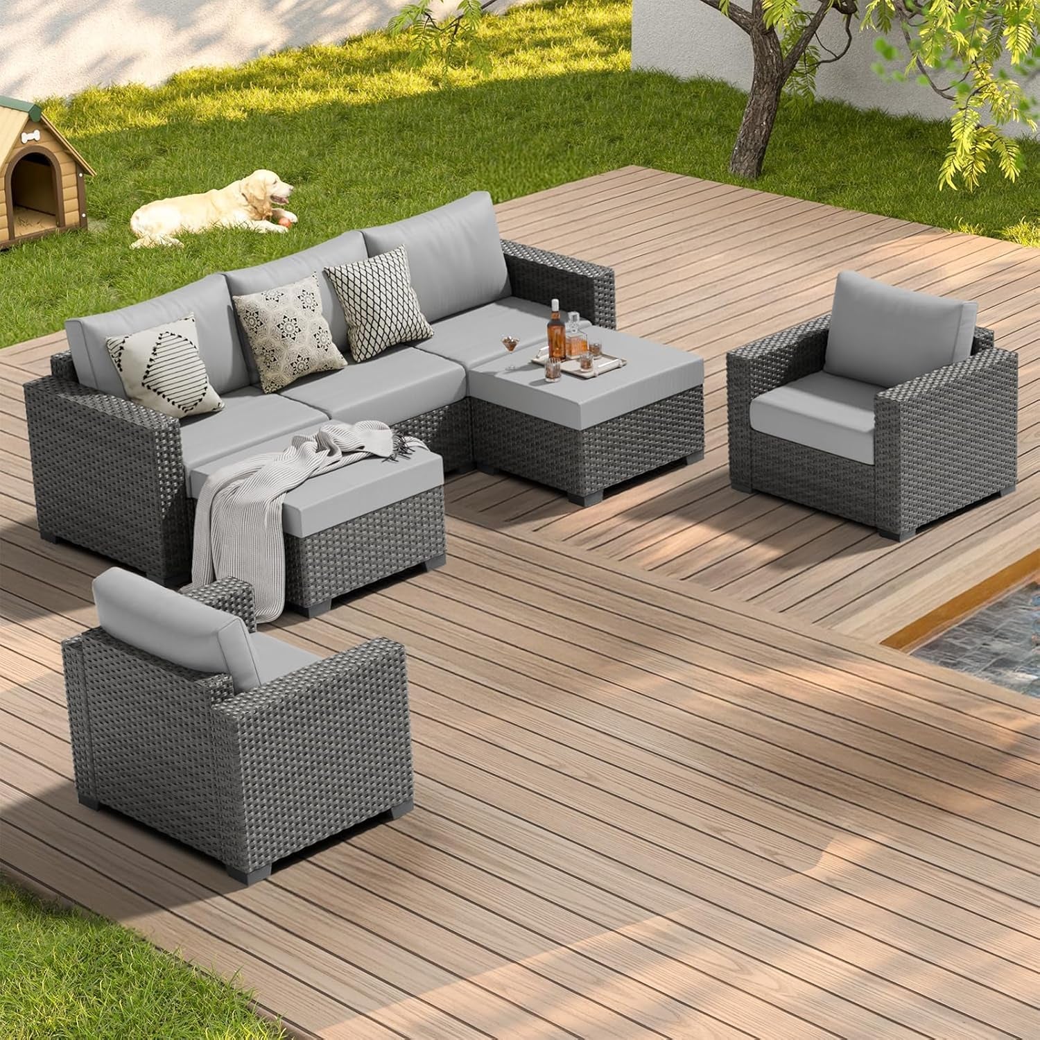 Comfortable Wicker Rattan Outdoor Patio Furniture Set-0