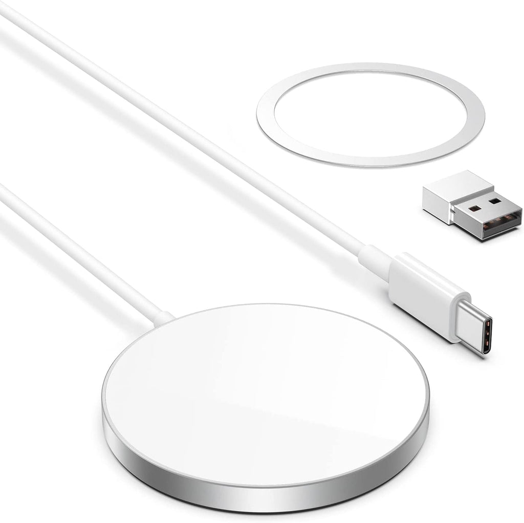 Magnetic Wireless Charger, Wireless Charging Pad Compatible with Magsafe Charger for Iphone 14/14 Pro/14 Plus/14 Pro Max/Iphone 13/13 Mini/13 Pro/13 Pro Max,Airpods,Mag Charger-Sliver