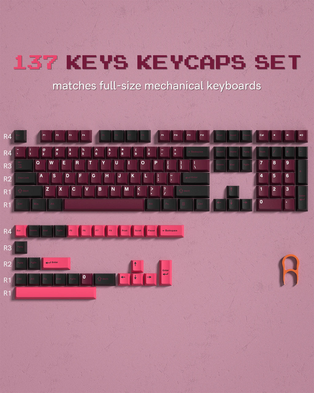 168 Keys Double Shot PBT Keycap Custom WOB Keycap Cherry Profile Keyboard Keycaps for Cherry Gateron MX Switches Gaming Keyboard