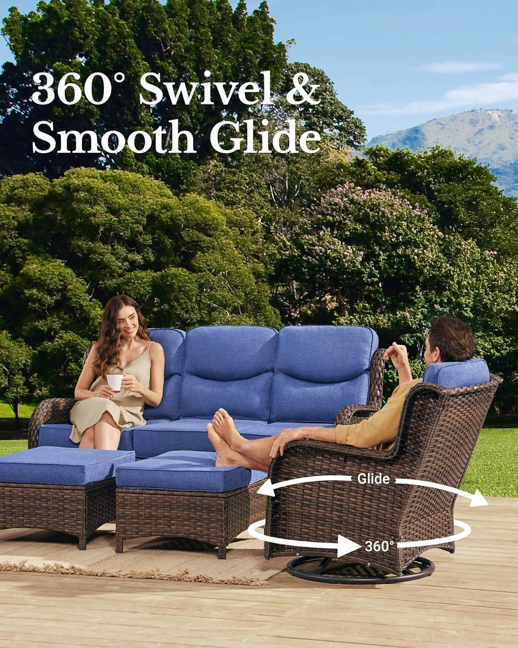 Luxury Outdoor Patio Furniture Set with Thick Cushions-1
