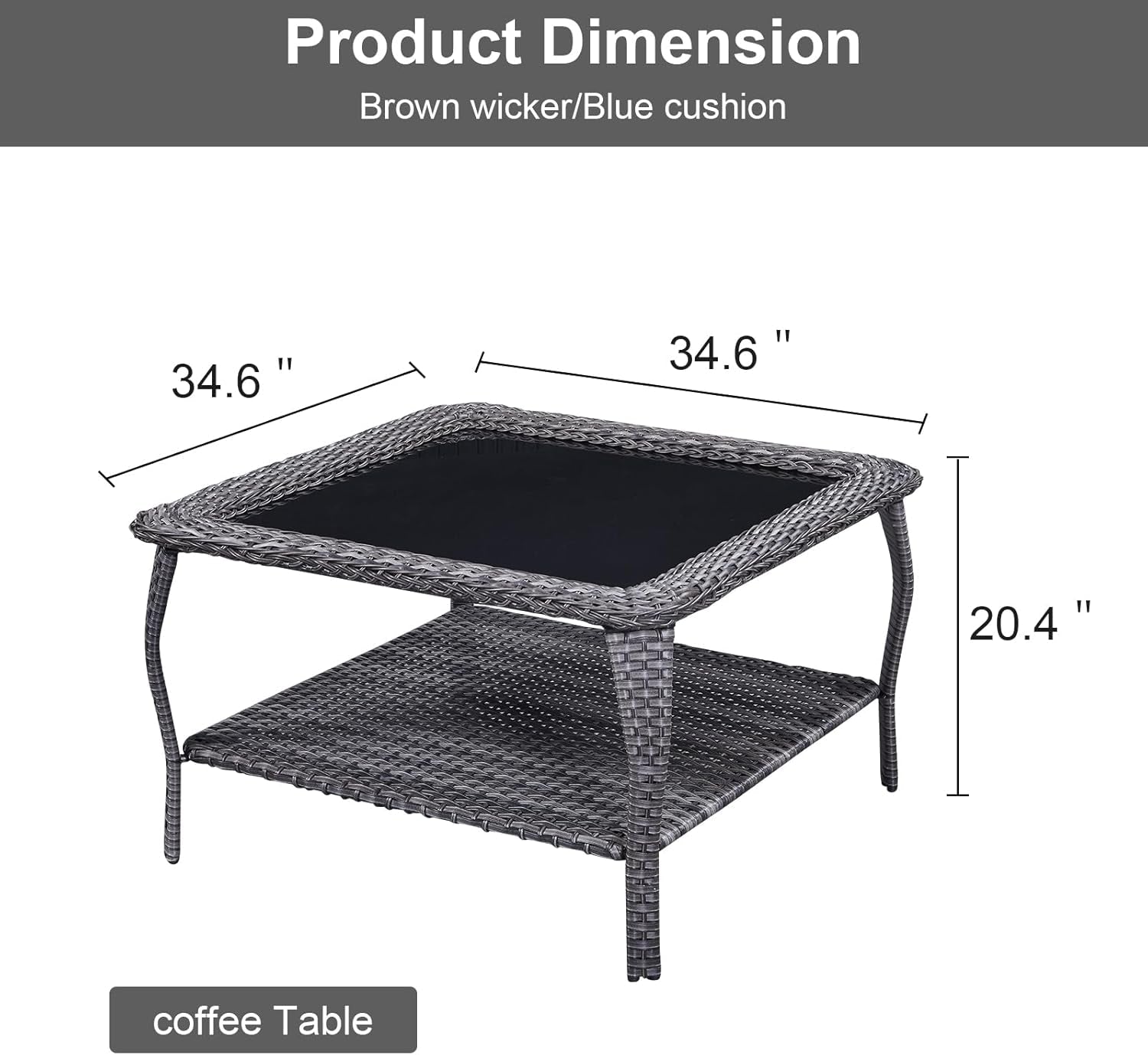 Eight Piece Outdoor Patio Furniture Set with Cushions-4