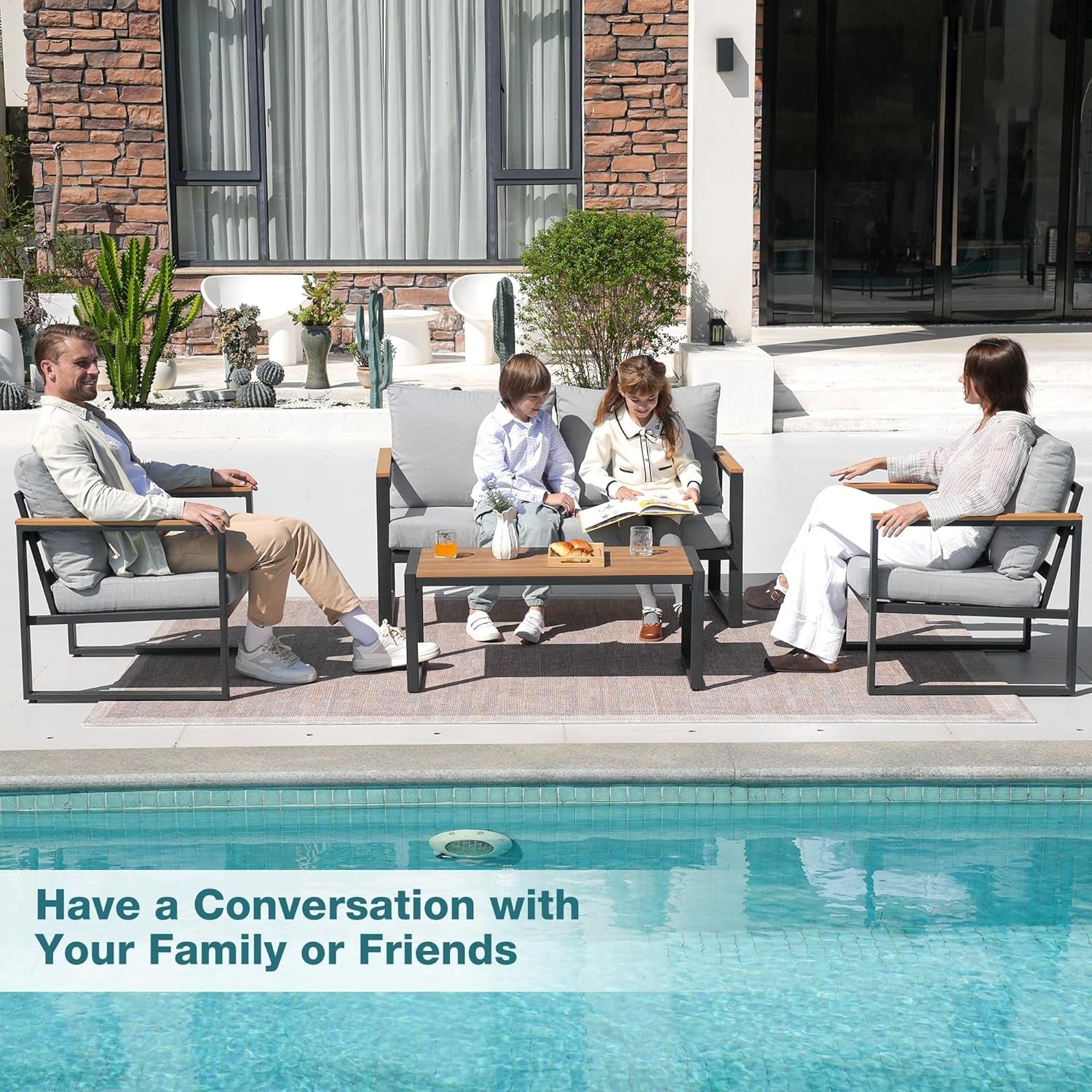 Durable Four Piece Outdoor Patio Furniture Set Upgrade-2