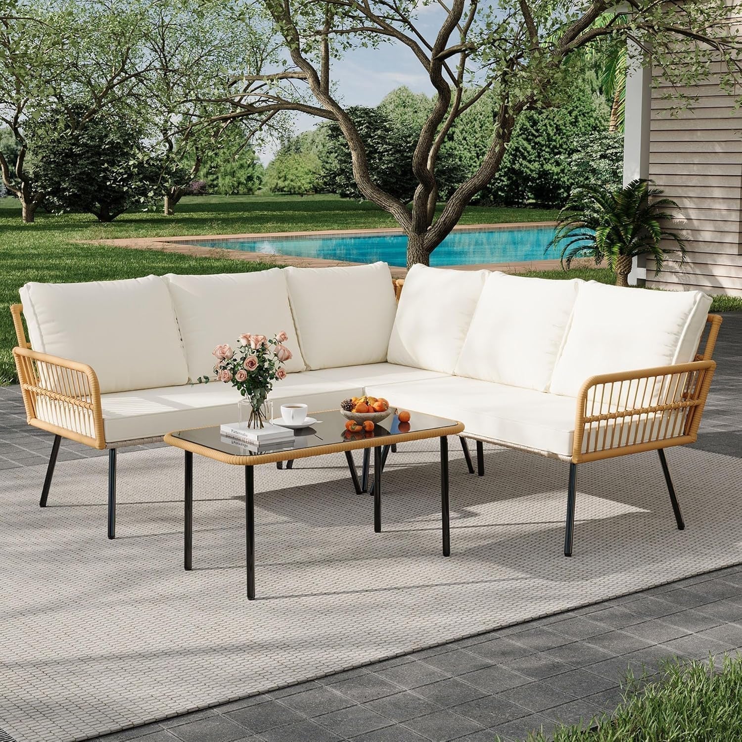 Comfortable Outdoor Sectional Patio Furniture Set for Relaxation-0