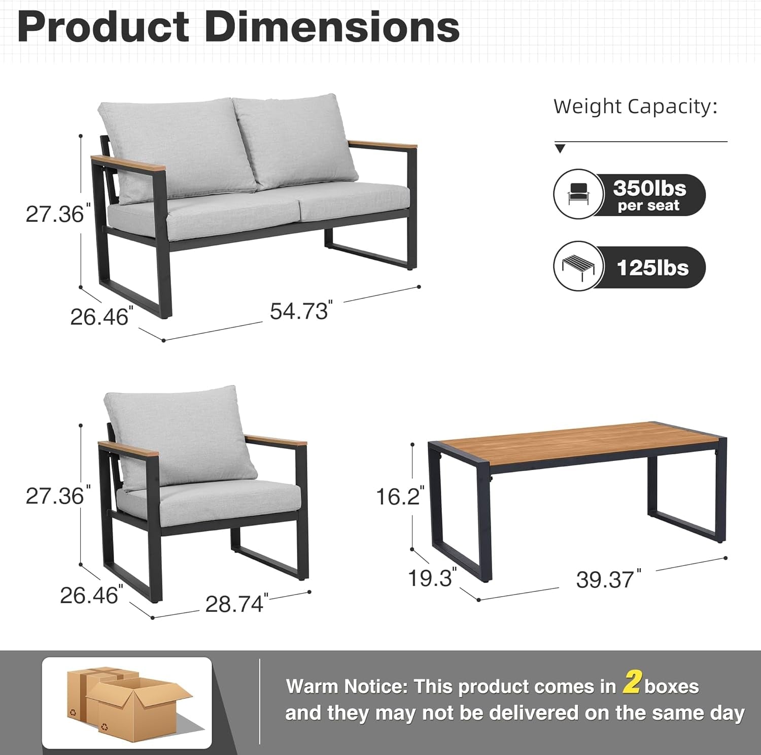 Durable Four Piece Outdoor Patio Furniture Set Upgrade-1