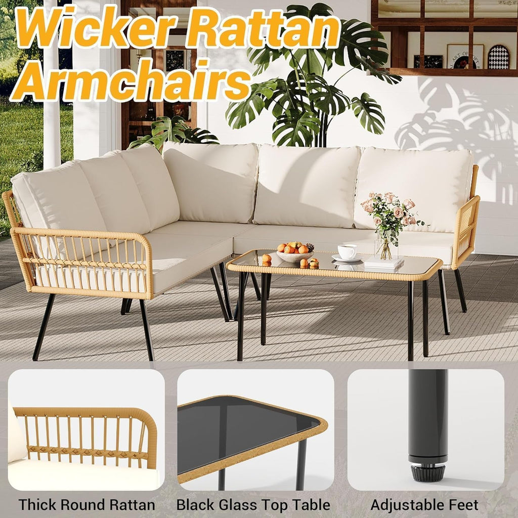 Comfortable Outdoor Sectional Patio Furniture Set for Relaxation-4