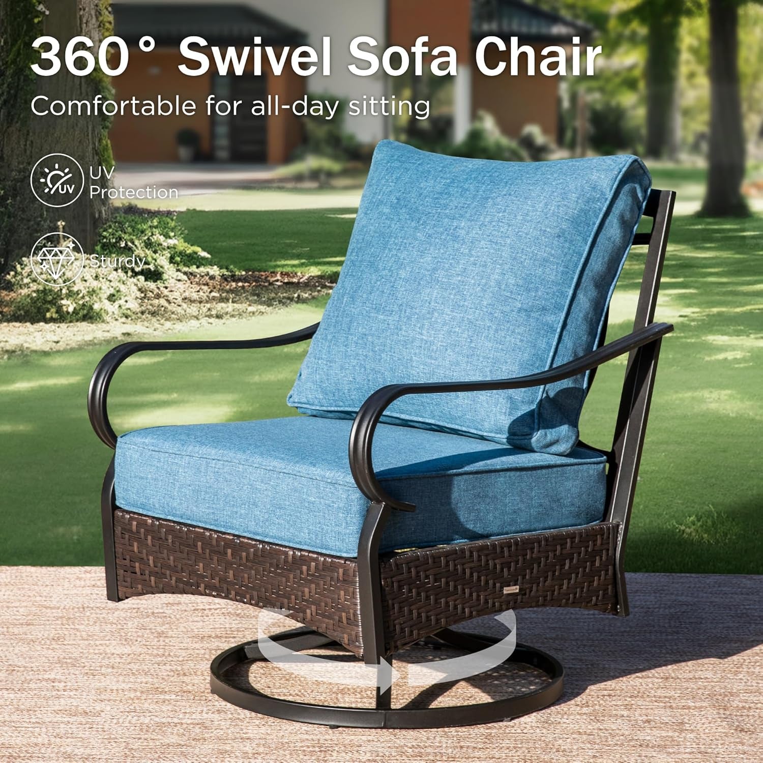 Stylish Outdoor Patio Furniture Set with Thick Cushions-2