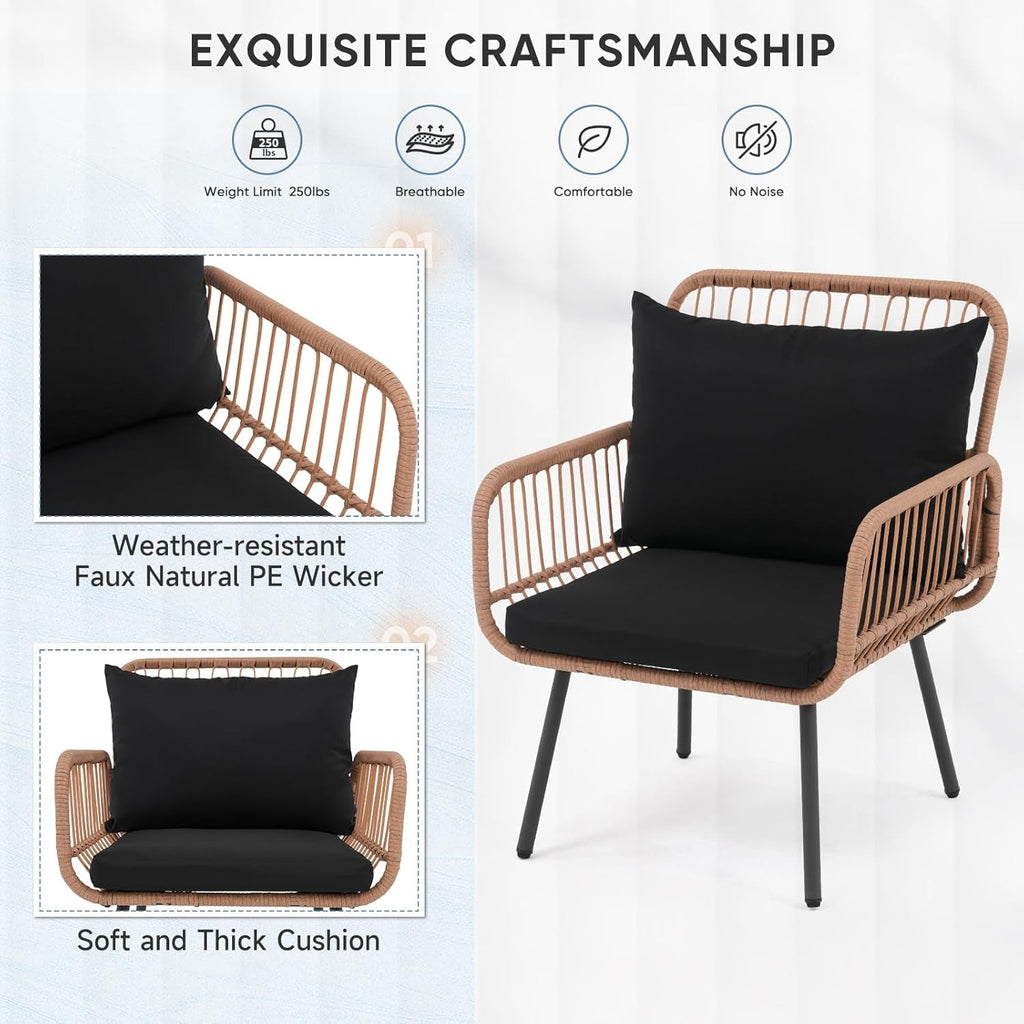 Stylish Four Piece Outdoor Wicker Patio Furniture Set-1