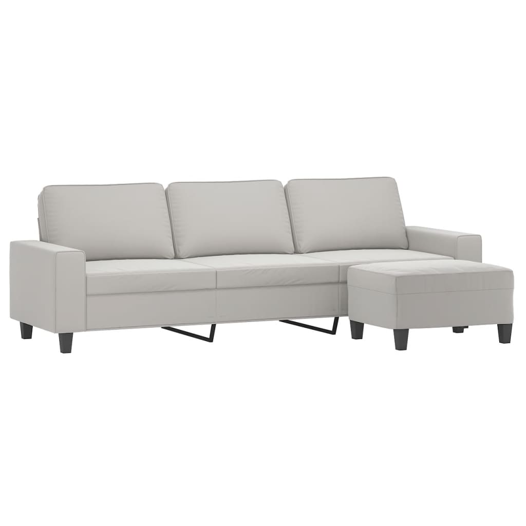 vidaXL Couch Modern Accent Upholstered Chair with Footstool Microfiber Fabric-0