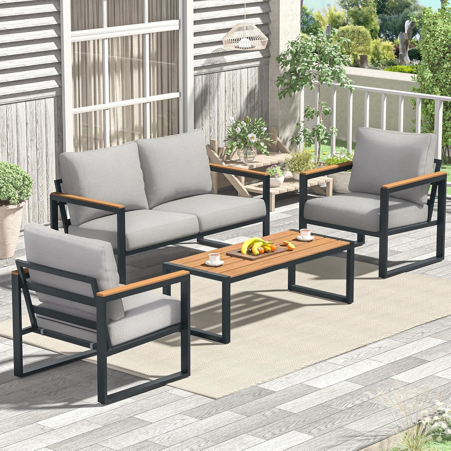 Durable Four Piece Outdoor Patio Furniture Set Upgrade-0