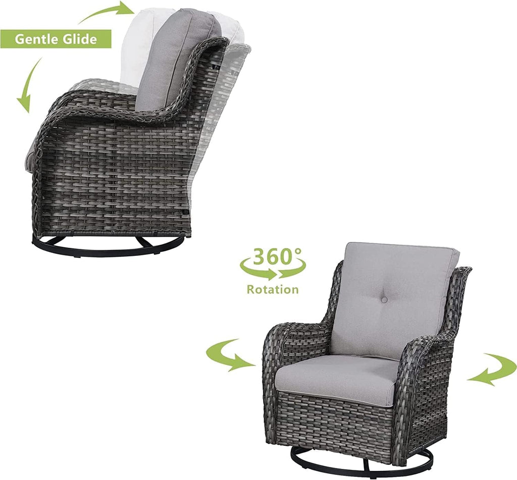 Eight Piece Outdoor Patio Furniture Set with Cushions-1