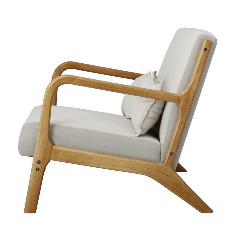 NNEED Armchair Couch Pillows 2 Seater Fabric Beige-2