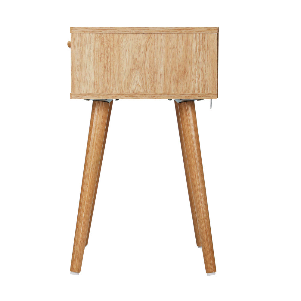 NNEED Bedside Table Wooden Rattan Furniture-1
