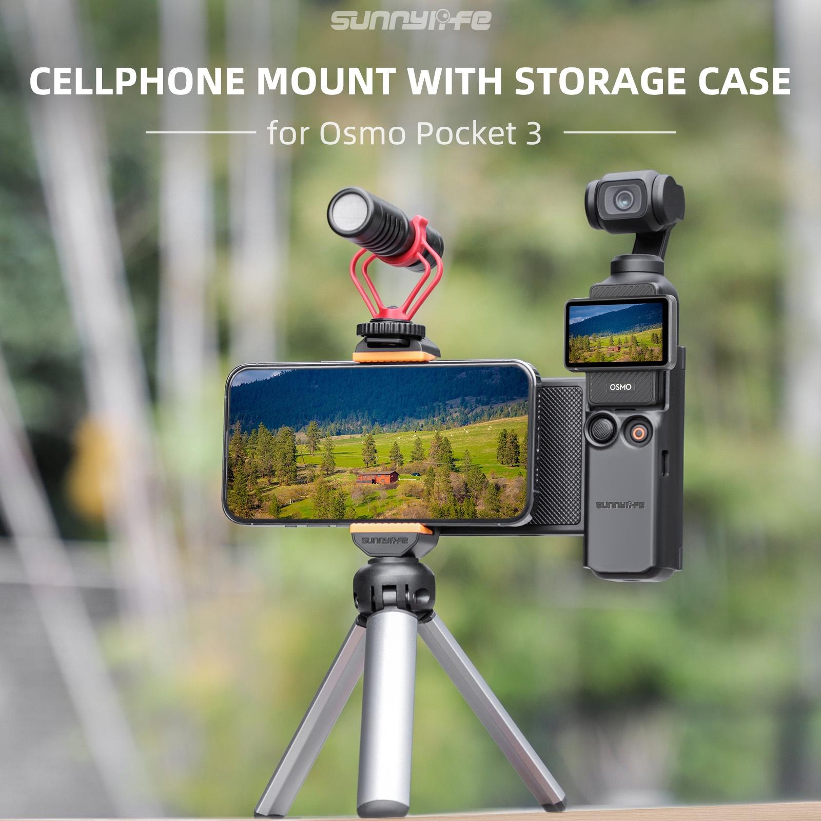 NNEIDS Portable Phone Clamp Holder With Storage Case For Dji Pocket 3-0