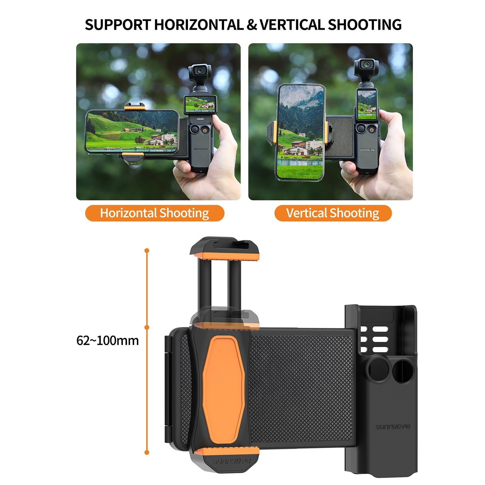 NNEIDS Portable Phone Clamp Holder With Storage Case For Dji Pocket 3-4