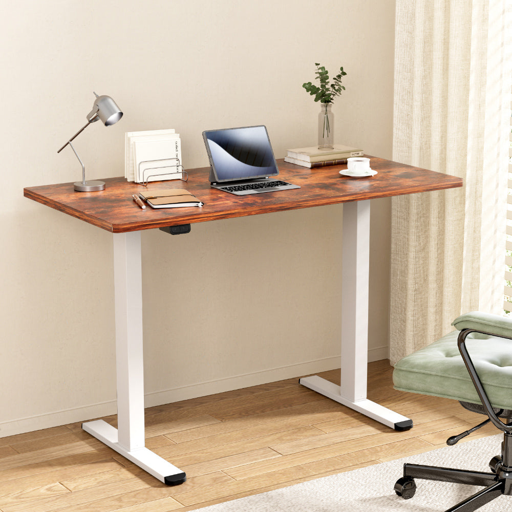 NNEDSZ Artiss Standing Desk Motorised Dual Motor 140CM Rustic Brwon-0