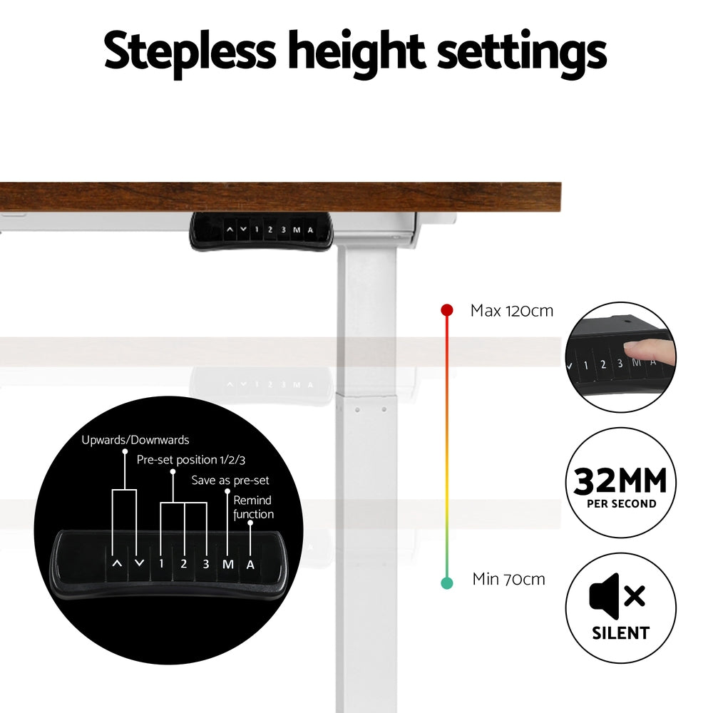 NNEDSZ Artiss Standing Desk Motorised Dual Motor 140CM Rustic Brwon-4