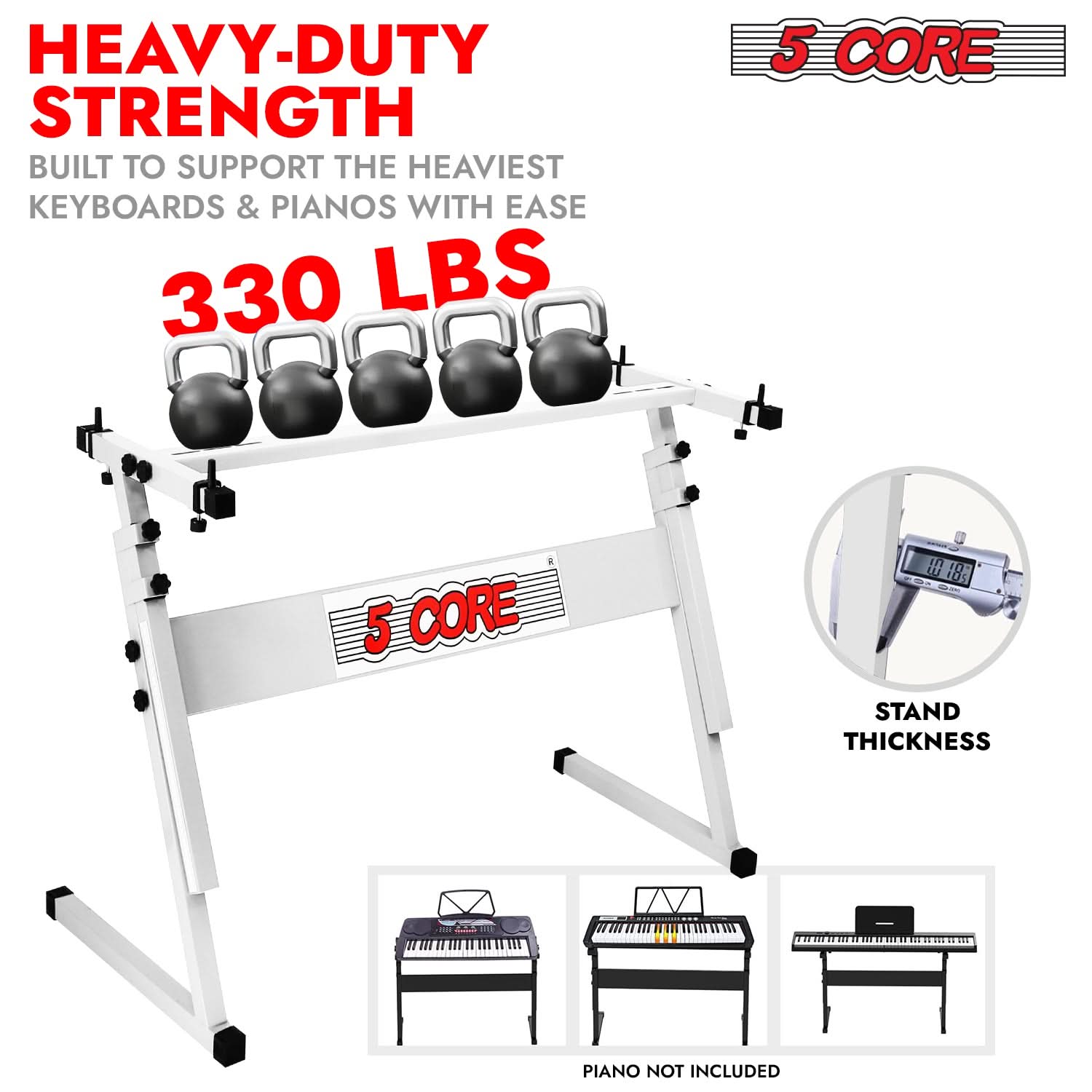 5 Core Keyboard Stand Z Style Height Adjustable Sturdy Piano Riser Lift Holder Stands-2