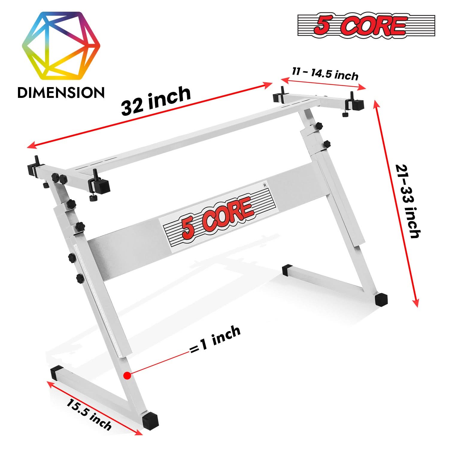 5 Core Keyboard Stand Z Style Height Adjustable Sturdy Piano Riser Lift Holder Stands-3