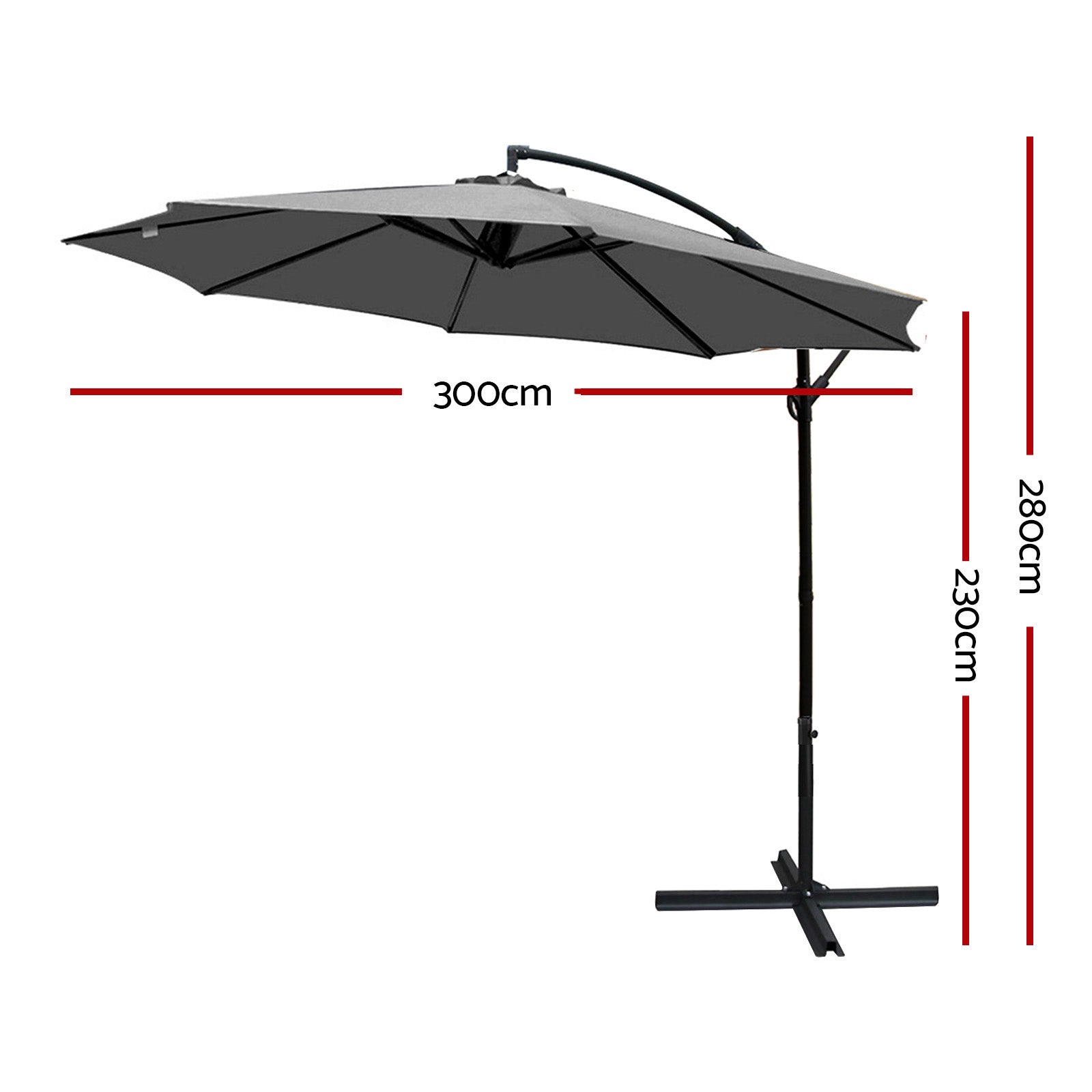 NNEDSZ 3M Outdoor Furniture Garden Umbrella Charcoal-1