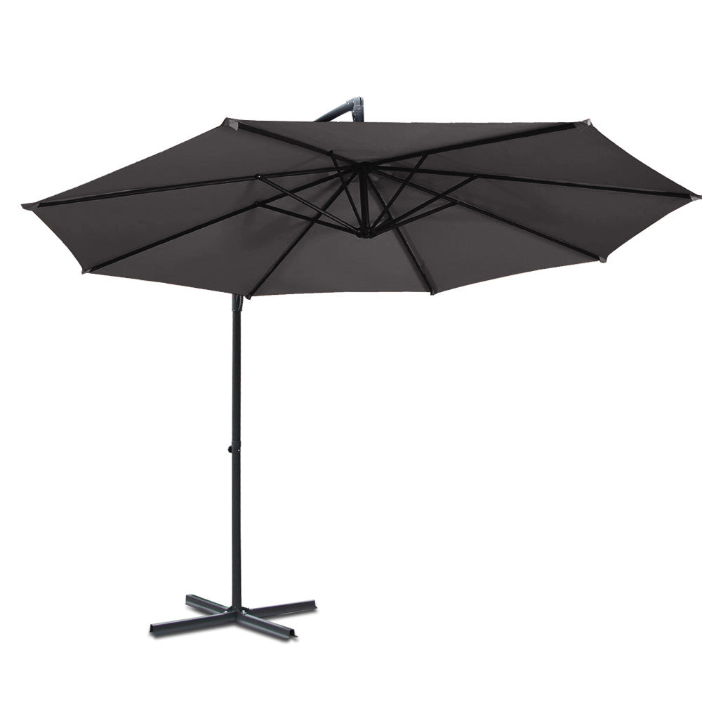 NNEDSZ 3M Outdoor Furniture Garden Umbrella Charcoal-2
