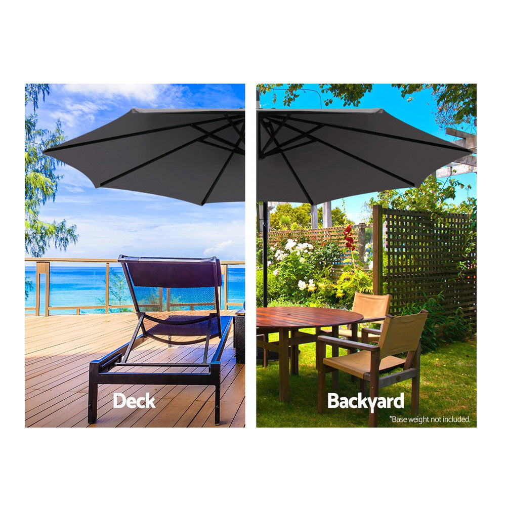 NNEDSZ 3M Outdoor Furniture Garden Umbrella Charcoal-3