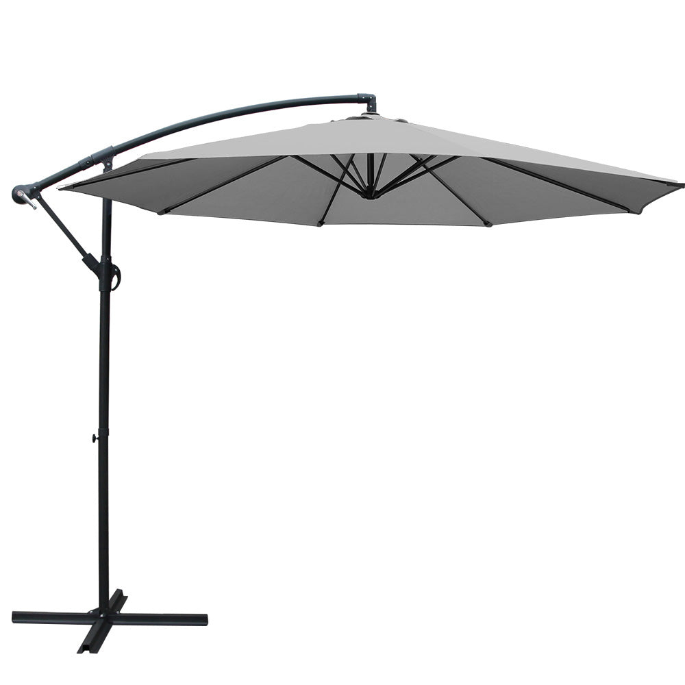 NNEDSZ 3M Outdoor Furniture Garden Umbrella Grey-0