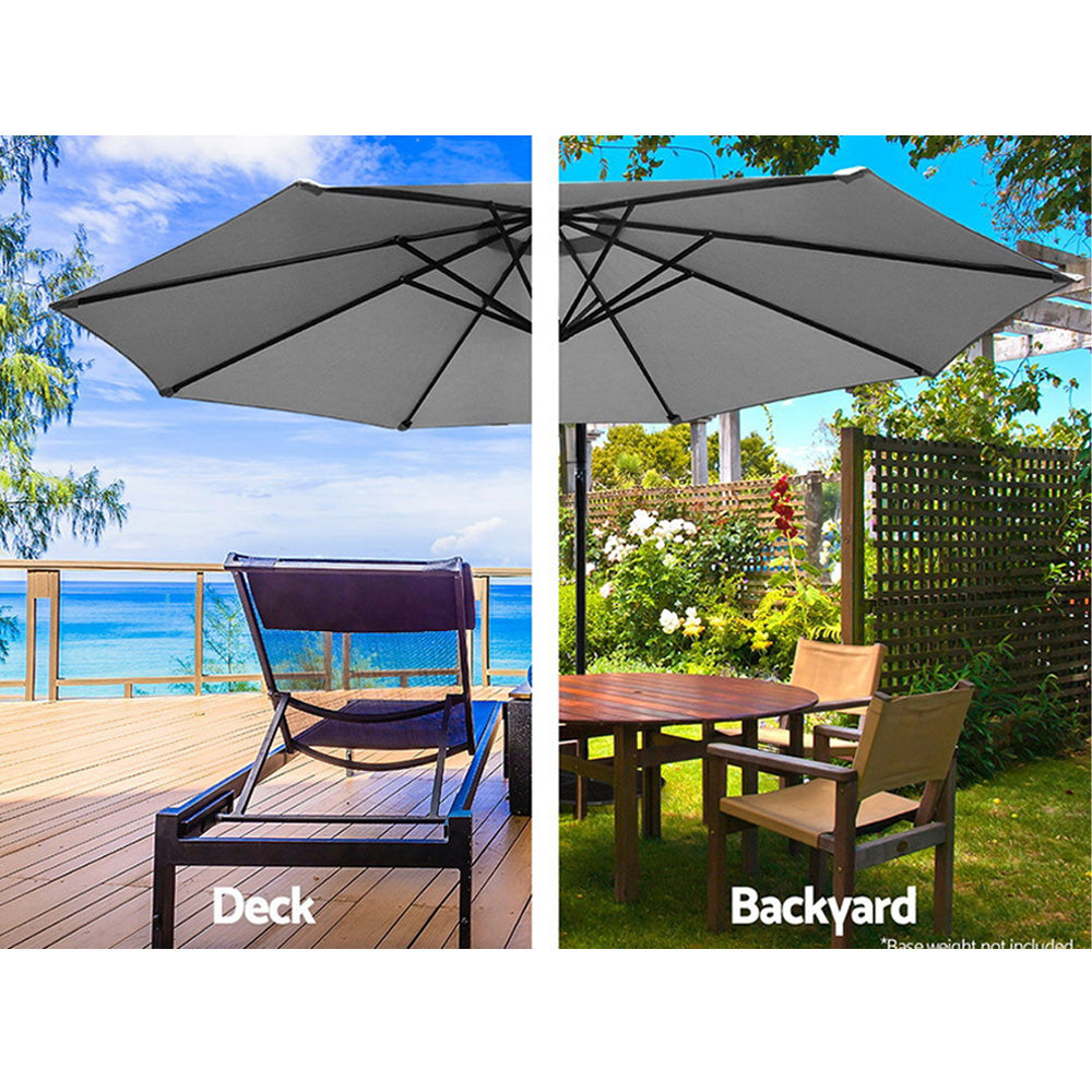 NNEDSZ 3M Outdoor Furniture Garden Umbrella Grey-3