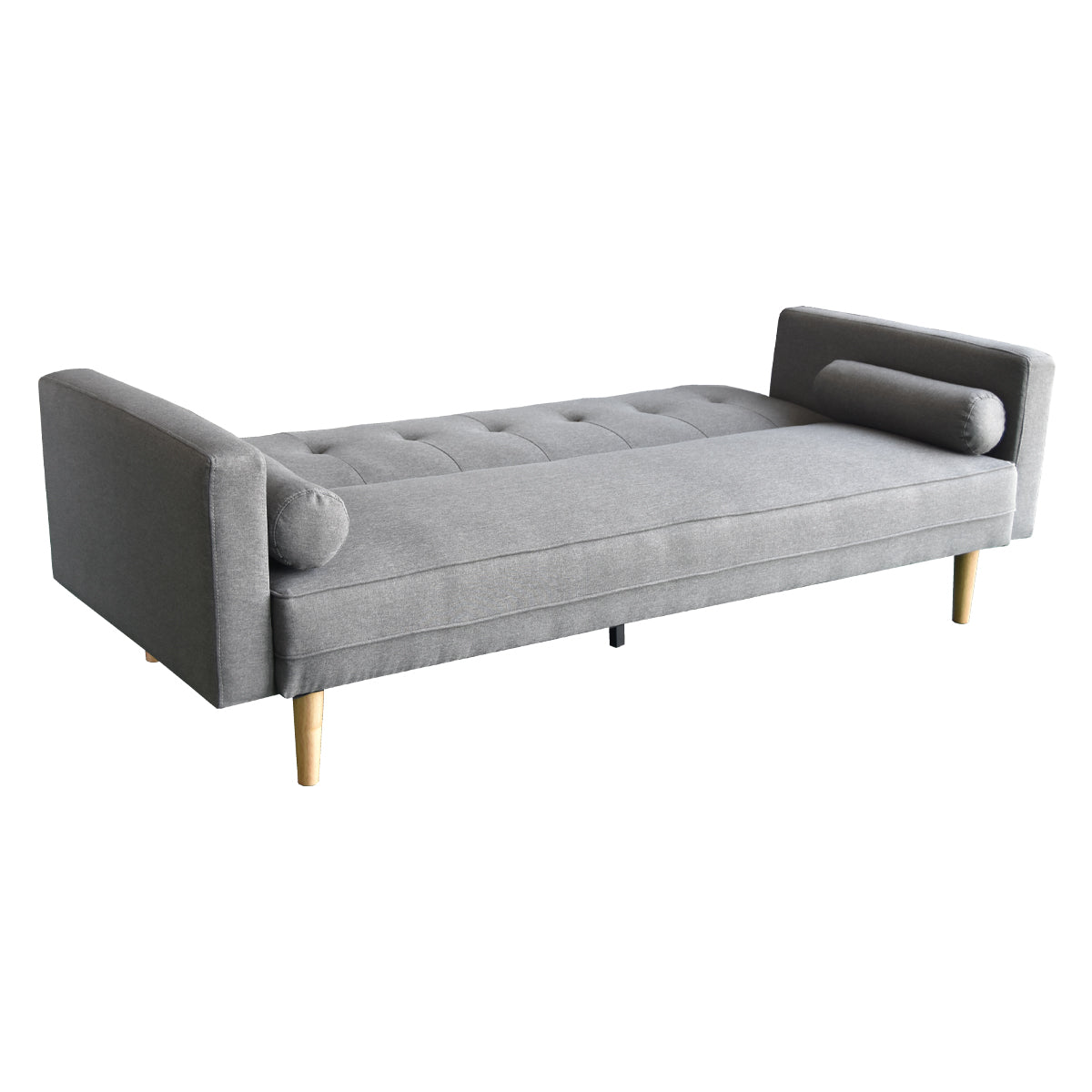 NNEDSZ Sarantino Madison Sofa Bed Lounge Couch Futon Furniture Home Light Grey Linen Suite-3