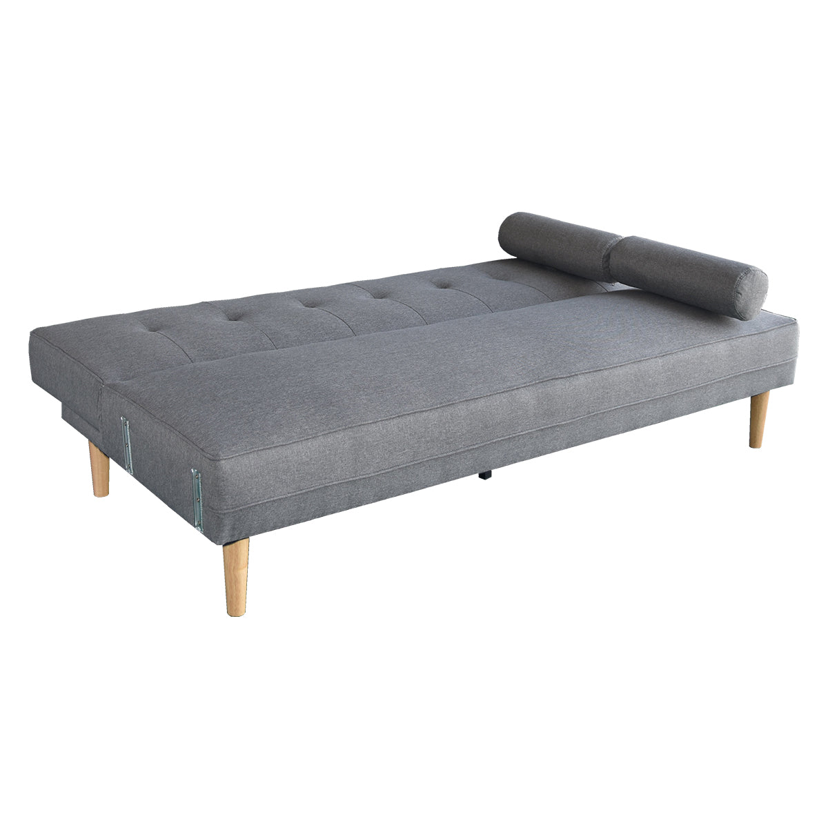 NNEDSZ Sarantino Madison Sofa Bed Lounge Couch Futon Furniture Home Light Grey Linen Suite-4