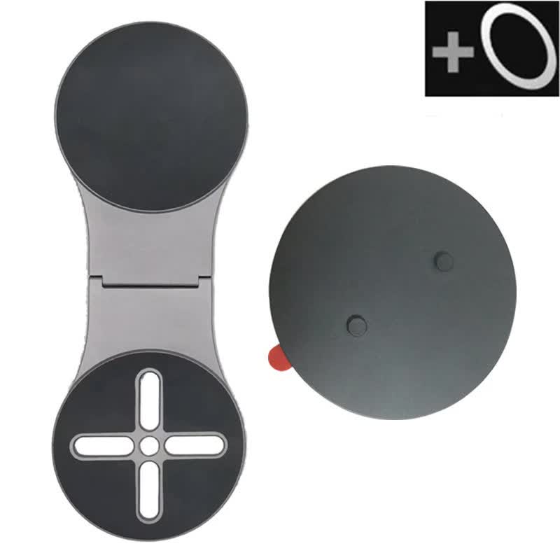 NNEDSZ Grey Magnetic Foldable Phone Stand - Universal Aluminum Alloy Desktop & Tesla Car Mount, Compact and Lightweight Design-0