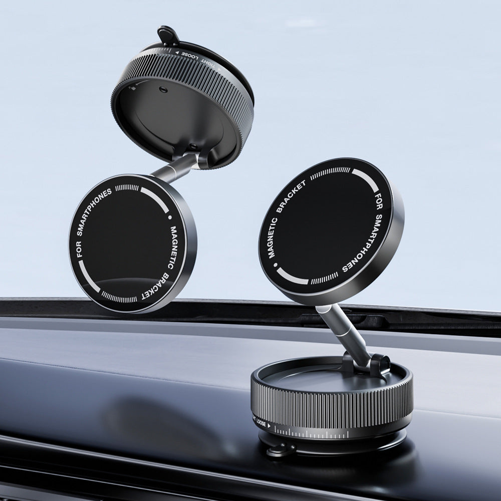 NNEDSZ Black Magnetic Car Phone Mount - 66x66x34mm with Adjustable Bracket for Easy Smartphone Access-0