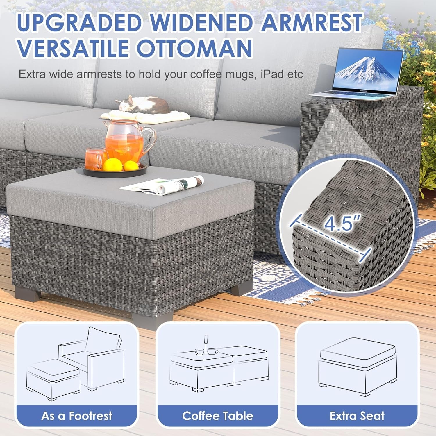 Comfortable Wicker Rattan Outdoor Patio Furniture Set-4