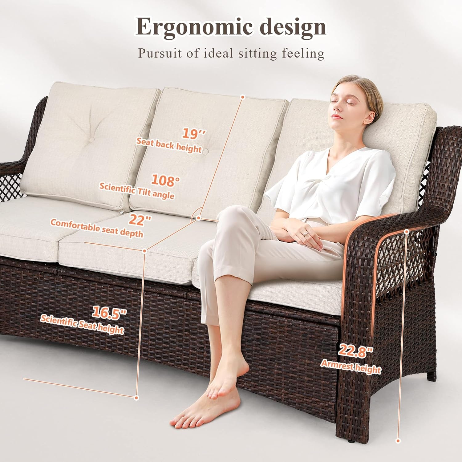 Elegant Six Piece Wicker Patio Furniture Set Outdoor-1