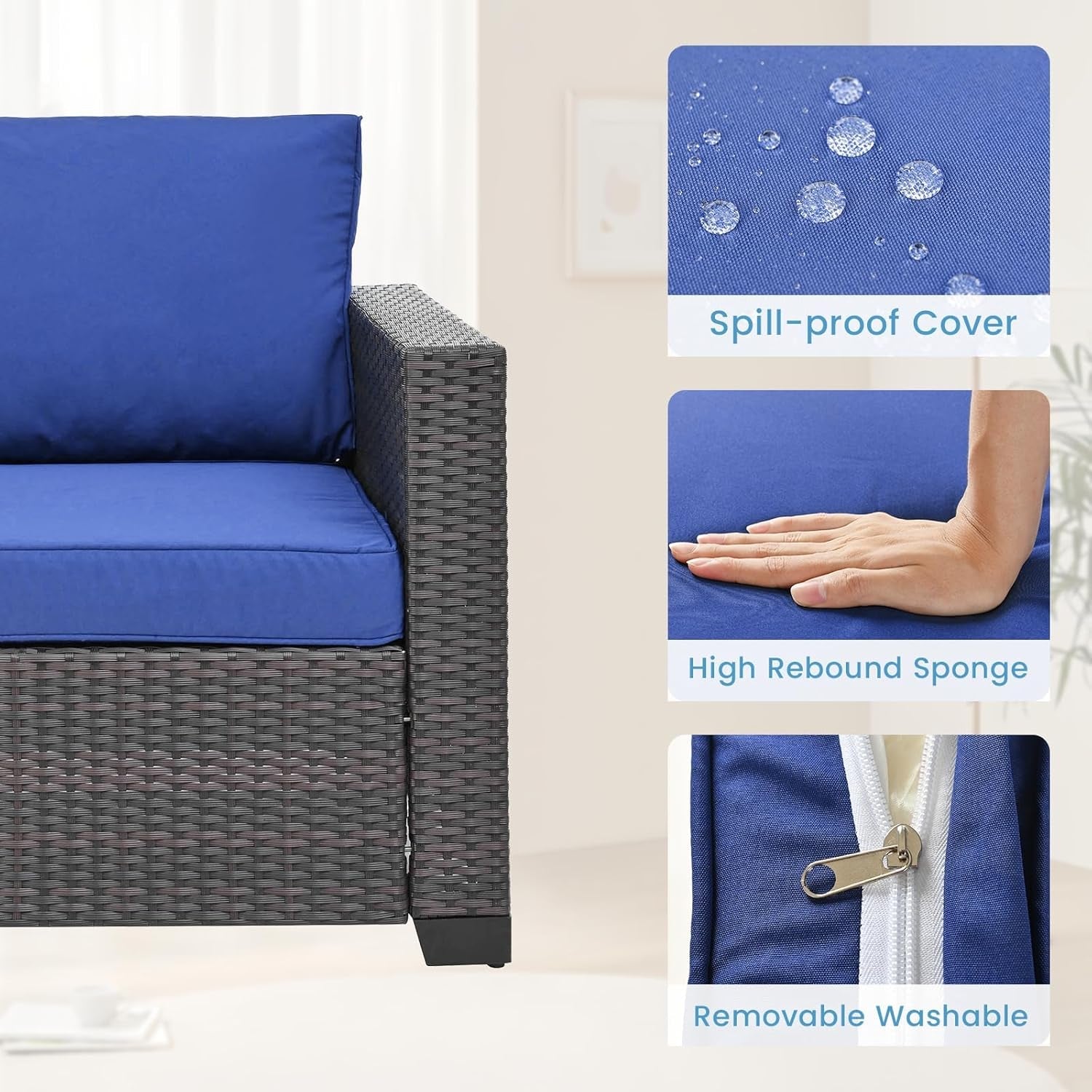 Outdoor Patio Furniture Set with Cushions and Storage-1