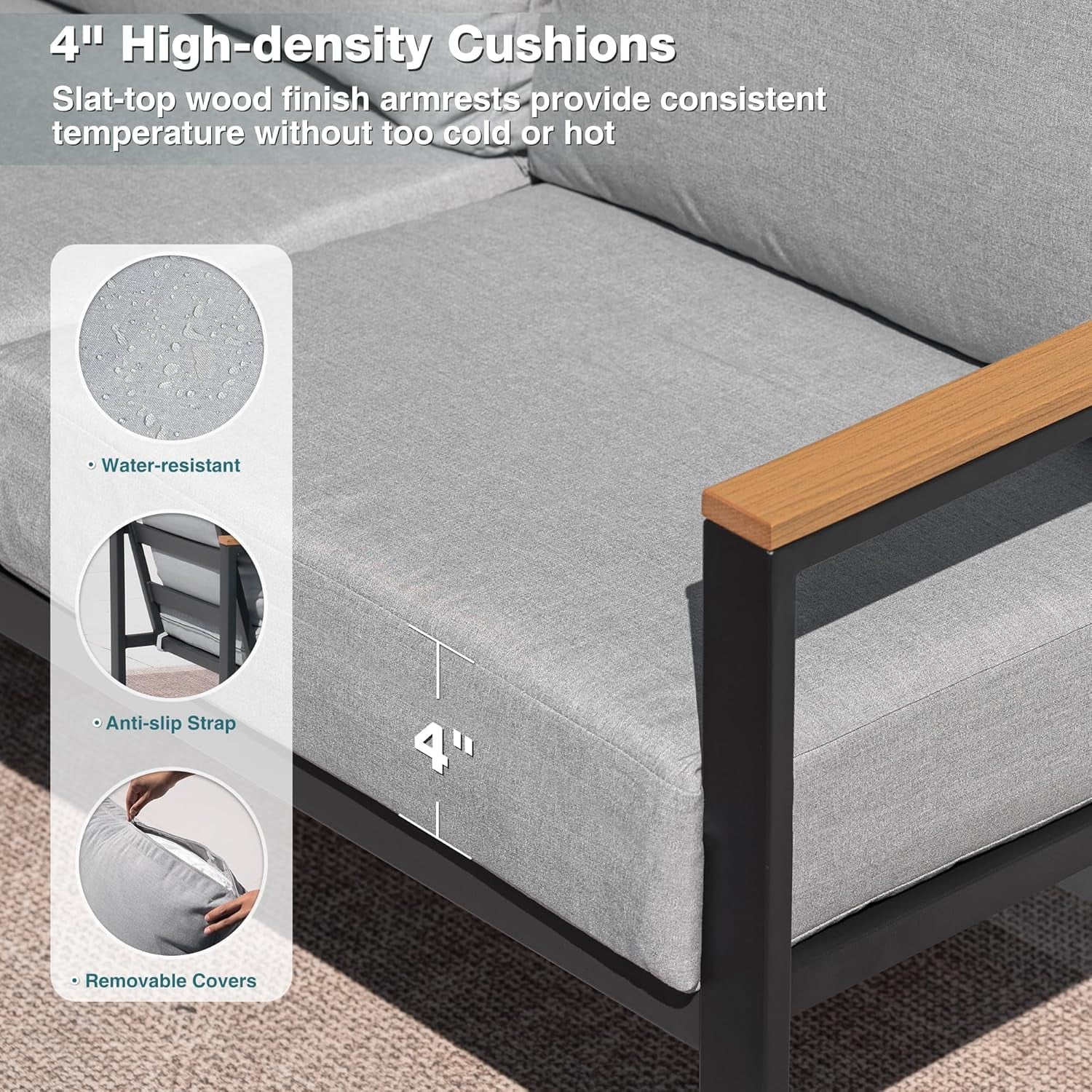 Durable Four Piece Outdoor Patio Furniture Set Upgrade-3