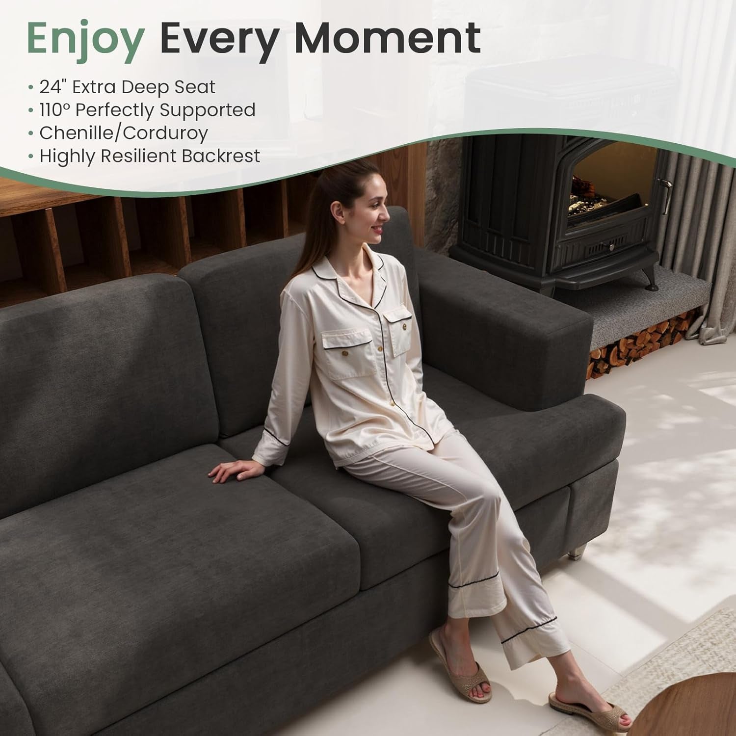 Comfy Modern Sleeper Couch Set for Living Room-4