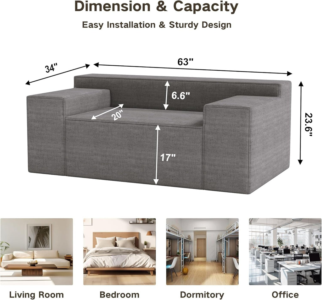 Compact Modern Loveseat Sofa Couch for Small Spaces-1
