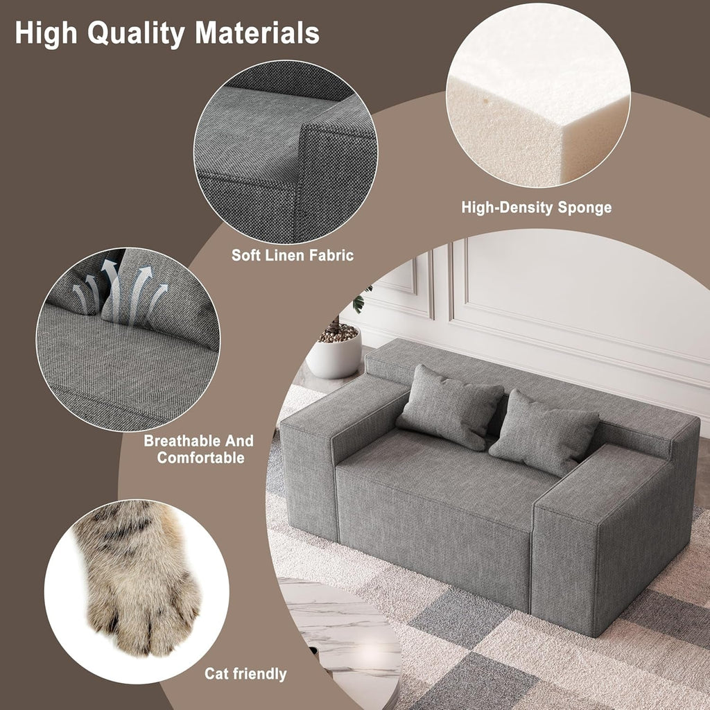 Compact Modern Loveseat Sofa Couch for Small Spaces-4