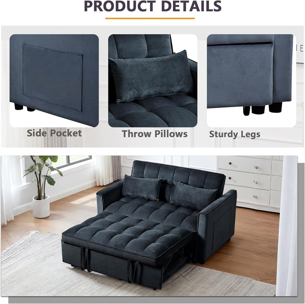 Convertible 3 in 1 Couch Bed with Adjustable Backrest-4