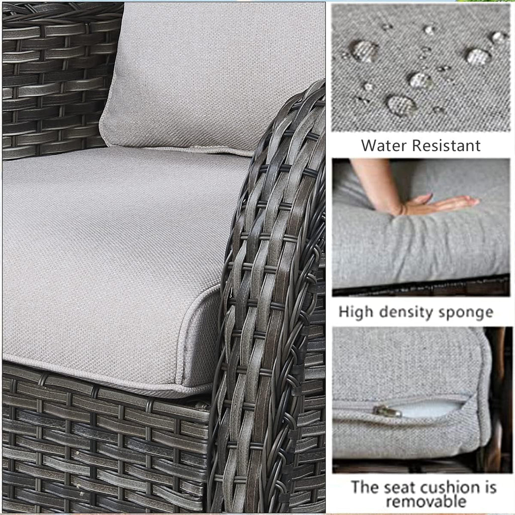 Eight Piece Outdoor Patio Furniture Set with Cushions-3