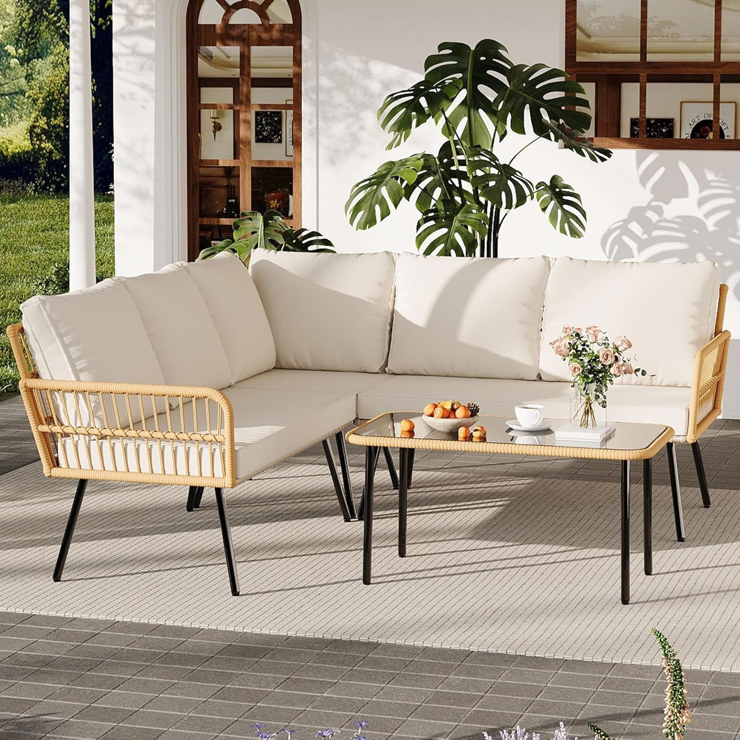 Comfortable Outdoor Sectional Patio Furniture Set for Relaxation-1