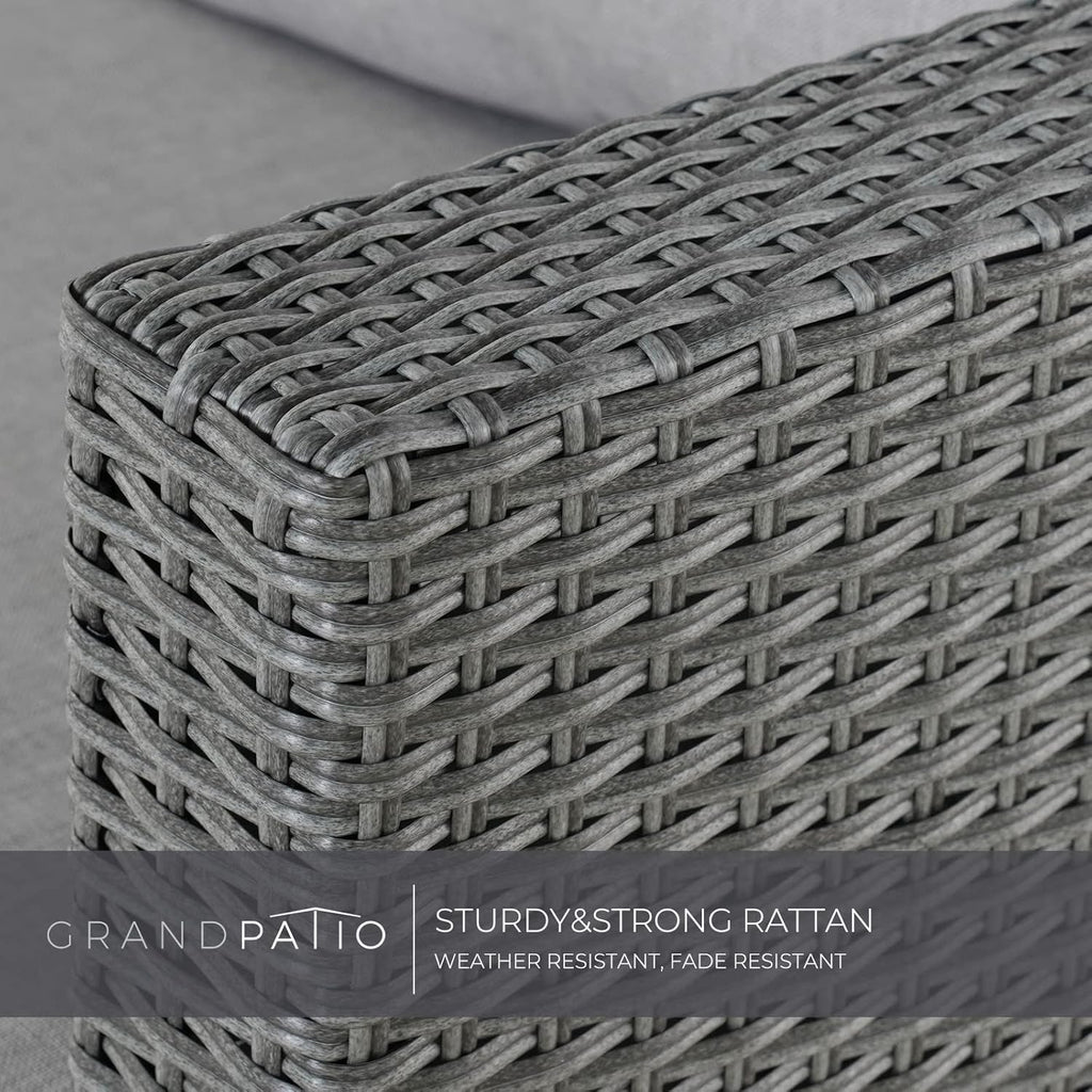 Modular Wicker Outdoor Furniture Set with Fire Pit-4