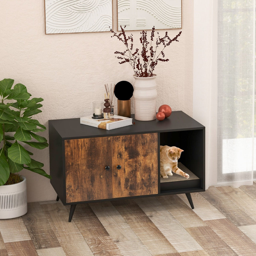 NNECW Modern Hidden Cat Litter Box Furniture for Indoor Cats-0