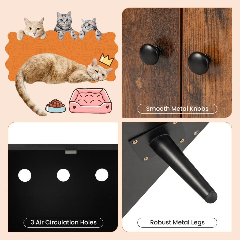 NNECW Modern Hidden Cat Litter Box Furniture for Indoor Cats-4