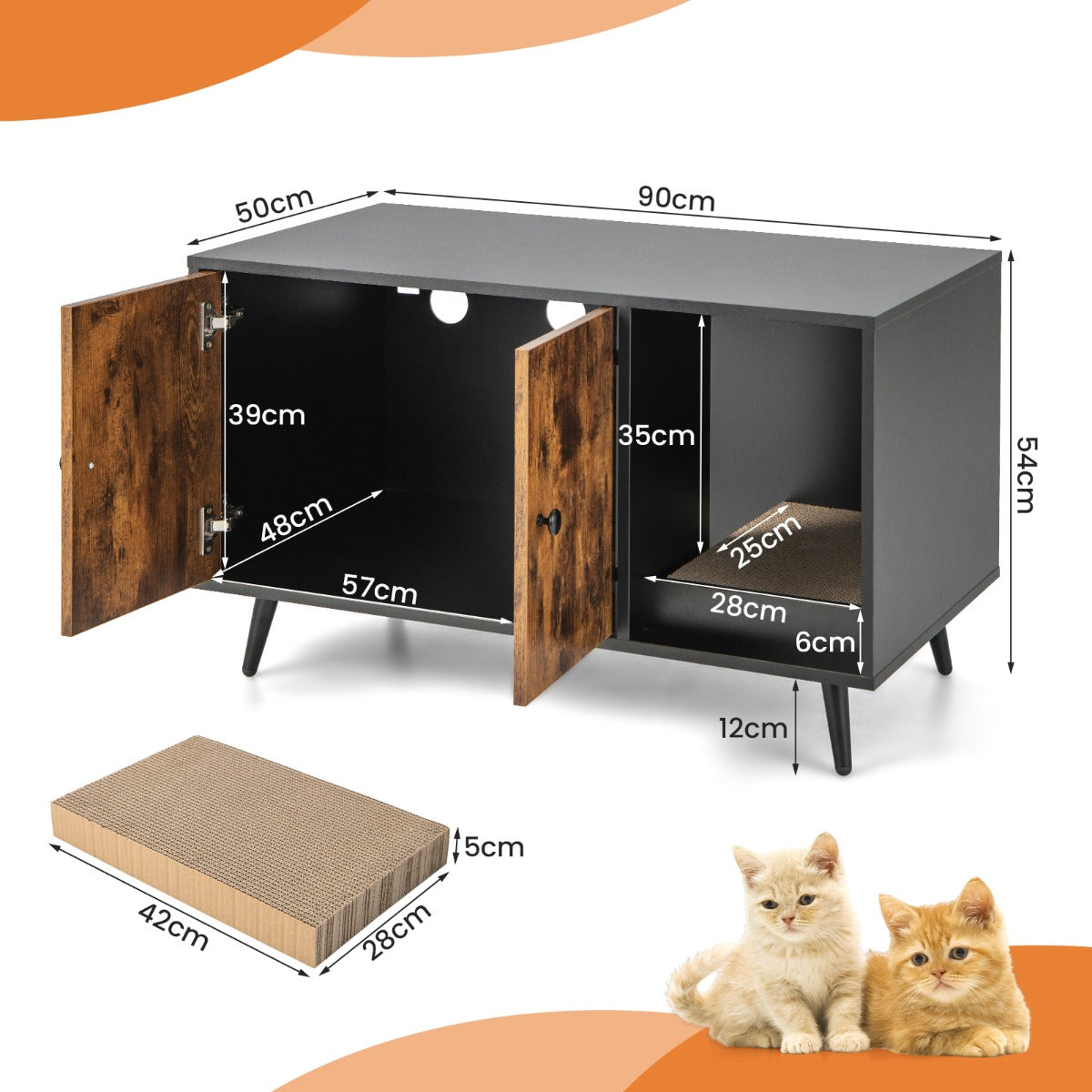 NNECW Modern Hidden Cat Litter Box Furniture for Indoor Cats-3